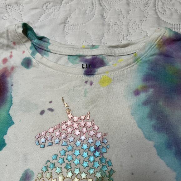 Gap Unicorn Tie Dye Shirt Size 8 - Picture 5 of 8